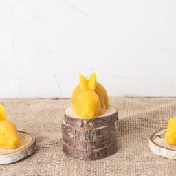 Natural Beeswax Candle - Bunny Candles- Easter Cute Gift Table Decor Non-Toxic Candle- Candles - thumbnail 2