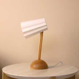 Floe Lamp Japandi Style Timber Desk Lamp, 3D Printed Shade - thumbnail 3