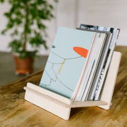 Detachable Wooden Vinyl & Book Stand - Modern Display For Lps, Books, More Eco-Friendly, Handcrafted Design - thumbnail 3