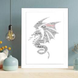 Personalized Dragon Word Art Print, Custom Dragon Keepsake Cloud Gift, Birthday, Christmas Gift, Father/Mother Day's Framed Gifts - thumbnail 2