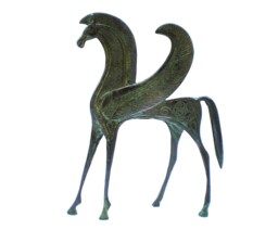 Bronze Horse Statue , Pegasus , Animal Sculpture, Metal Ancient Greek Art Greece Collectible, Mythology - thumbnail 1