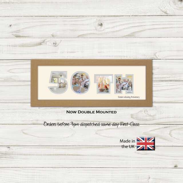 50Th Photo Frame Anniversary Number Golden Wedding Special Gift 863A By Photos in A Word - image 1