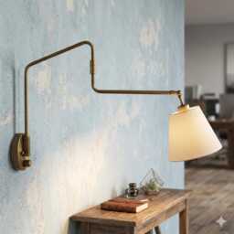 Mid Century Modern Articulated Brass Sconce Handmade Single Light Style Wall Lamp