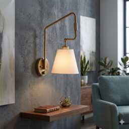 Mid Century Modern Articulated Brass Sconce Handmade Single Light Style Wall Lamp - thumbnail 2