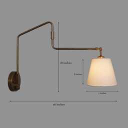 Mid Century Modern Articulated Brass Sconce Handmade Single Light Style Wall Lamp - thumbnail 3