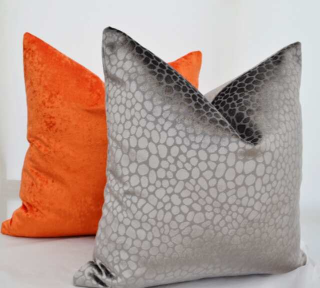 Grey Velvet Pillow Cover, Animal Pattern Cover, Pebble Cover - image 1