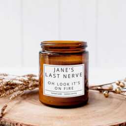 Last Nerve Joke Candle, Funny Scented Candle Gift, Personalized Sarcastic For Friends, Humorous Birthday Gift Her, Custom Name - thumbnail 3