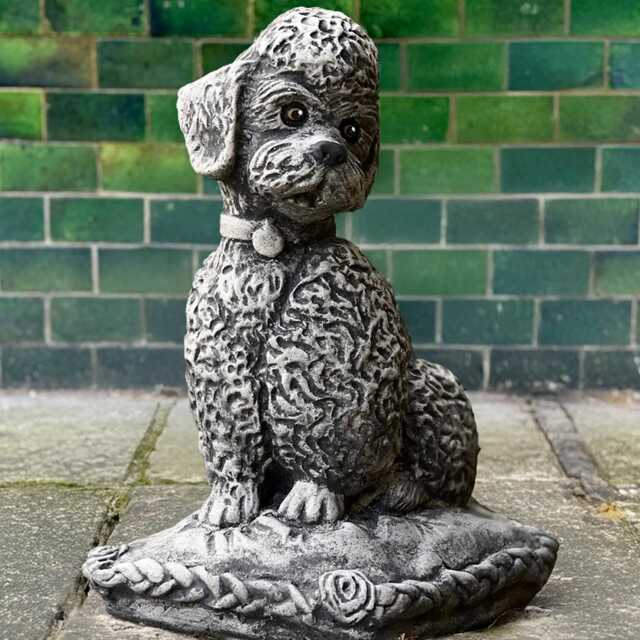Unique Poodle Statue Concrete Dog Sculpture Stone Puppy Figurine Memorial Decoration Lover Gift Handmade Art - image 1