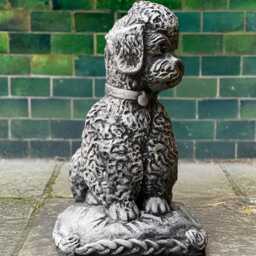 Unique Poodle Statue Concrete Dog Sculpture Stone Puppy Figurine Memorial Decoration Lover Gift Handmade Art - thumbnail 2