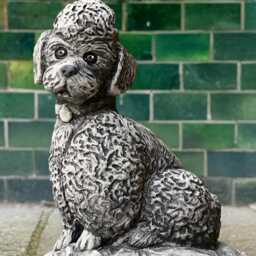 Unique Poodle Statue Concrete Dog Sculpture Stone Puppy Figurine Memorial Decoration Lover Gift Handmade Art - thumbnail 4