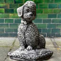 Unique Poodle Statue Concrete Dog Sculpture Stone Puppy Figurine Memorial Decoration Lover Gift Handmade Art - thumbnail 1