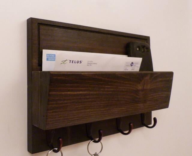 Mail Organizer Wall, Entryway Organizer, Key Rack, Holder, Rustic And - image 1