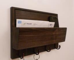 Mail Organizer Wall, Entryway Organizer, Key Rack, Holder, Rustic And - thumbnail 1