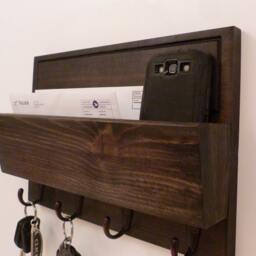 Mail Organizer Wall, Entryway Organizer, Key Rack, Holder, Rustic And - thumbnail 3