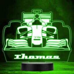 Racing Car Motorsport Fan Personalised Gift Multicolour Night Light - Bedroom Lamp