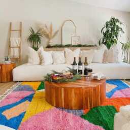 Moroccan Multicolor Berber Rug, Boho Nursery Handwoven Wool Shag Authentic Beni Ourain Carpet, Large Area Rug - thumbnail 3