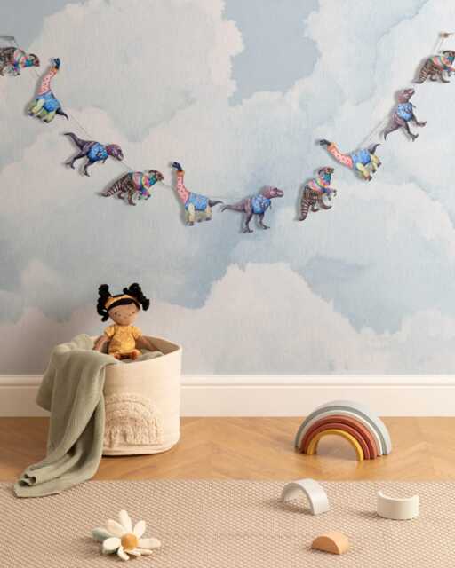 Dinosaur Garland Bunting, Nursery Wall Decor, Kids Room & Birthday Party Banner Gift - image 1