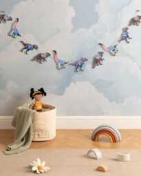 Dinosaur Garland Bunting, Nursery Wall Decor, Kids Room & Birthday Party Banner Gift - thumbnail 1