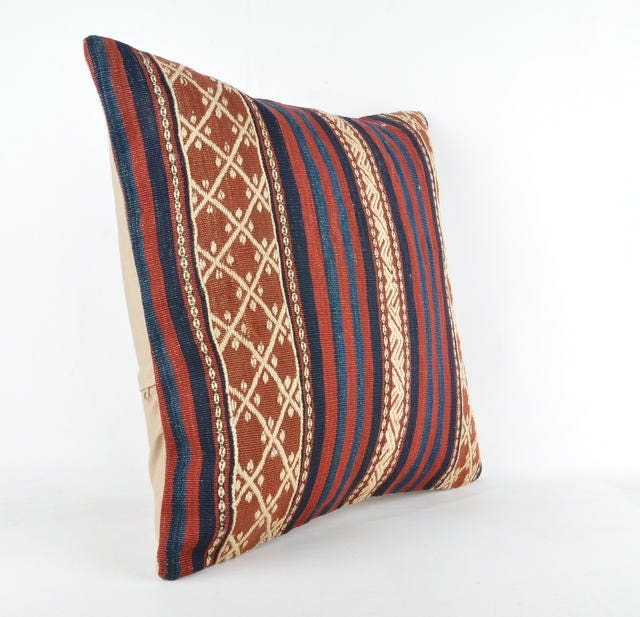 Kilim Pillow, Wool Kilim Pillow From Sarkoy 50x50 cm, 20x20 - image 1