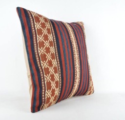 Kilim Pillow, Wool Kilim Pillow From Sarkoy 50x50 cm, 20x20 - thumbnail 1