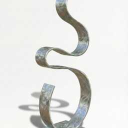 Silver Metal Sculpture Handcrafted Stainless Steel Luxury Modern Art Gallery Piece - thumbnail 3