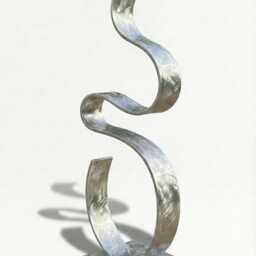 Silver Metal Sculpture Handcrafted Stainless Steel Luxury Modern Art Gallery Piece - thumbnail 4