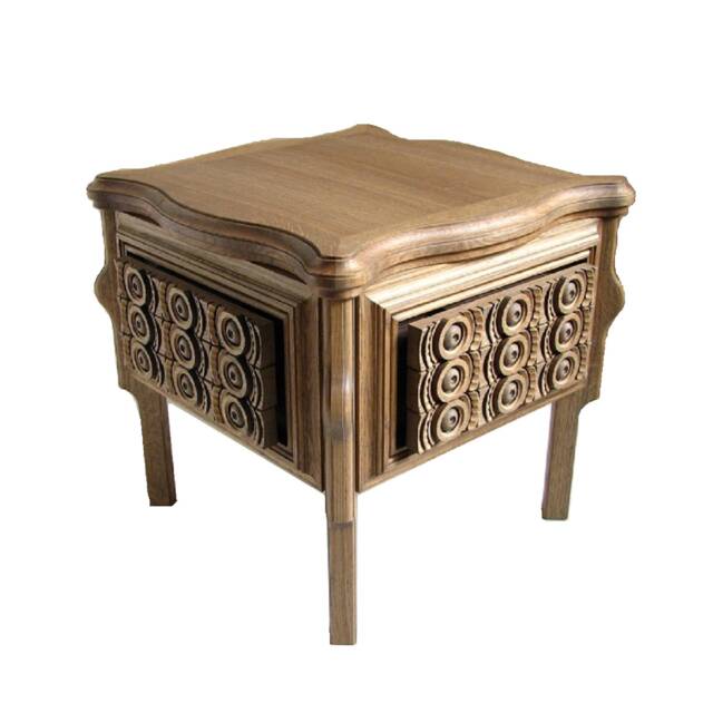 2 Oak Side Tables - Original Wood Art Design Furniture By Sava Draganov - image 1