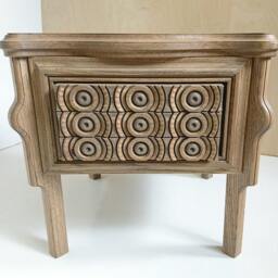 2 Oak Side Tables - Original Wood Art Design Furniture By Sava Draganov - thumbnail 2