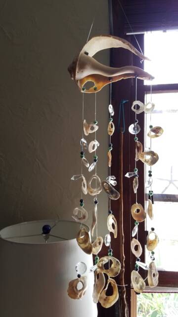 Authentic Mobiles Or Suncatchers Made With Real Shells & Local Driftwood - image 1