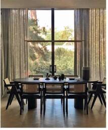 Pierre Jeanneret Inspired Kitchen Dining Chairs, Rattan Chair, Black Modern Cane Chandigarh Armchair - thumbnail 1