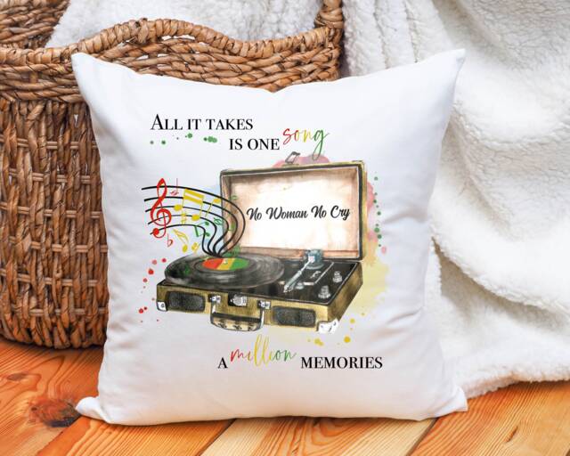 Reggae Record Player Music Cushion/Reggae Music, Song/Music Gift, Memory, Pillow - image 1