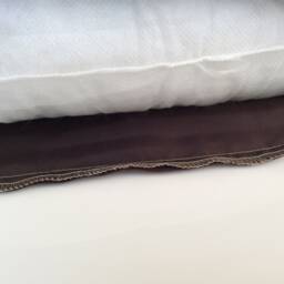 Brown/Sky Blue Decorative Throw Pillow Cover, Farmhouse Cushion Accent Pillowcase, Satin Blend Striped Pillow, Boho Modern Pillow - thumbnail 3