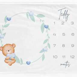 Boy Milestone Blanket Monthly Baby Photo Prop - thumbnail 2