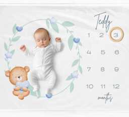 Boy Milestone Blanket Monthly Baby Photo Prop - thumbnail 1