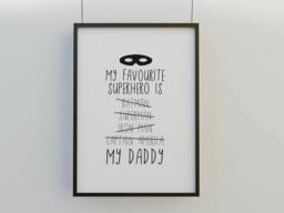 Fathers Day Print - My Favourite Superhero Is Daddy Family - thumbnail 1