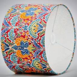 Red Blue Floral Lampshade, Table Floor Lamp/Ceiling Pendant Small Medium Large 15cm 20cm 25cm 30cm 35cm 40cm Fabric Drum Light Shade - thumbnail 3