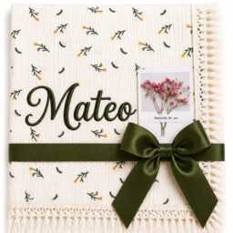 Personalised 12 Colours Baby Blanket With Name, Embroidered Girl Or Boy Keepsake Gift - thumbnail 4