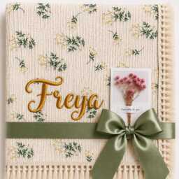 Personalised 12 Colours Baby Blanket With Name, Embroidered Girl Or Boy Keepsake Gift - thumbnail 3