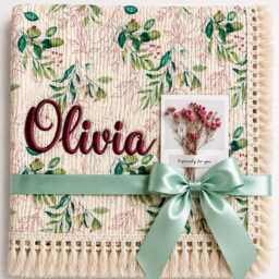 Personalised 12 Colours Baby Blanket With Name, Embroidered Girl Or Boy Keepsake Gift - thumbnail 2