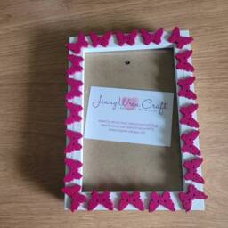 Purple Wooden Butterfly Button Deep Box Photo Frame 4 X 6 Inches - thumbnail 3