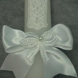 Sale Candle Baptism Communion With White Lace Cross, Baptism, Christening, Confirmation, Wedding, Unity, Ceremony Candle - thumbnail 3