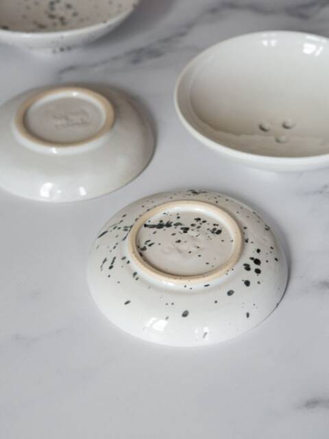 stoneware Soap Drip Dish White Or Speckle Glaze - image 1