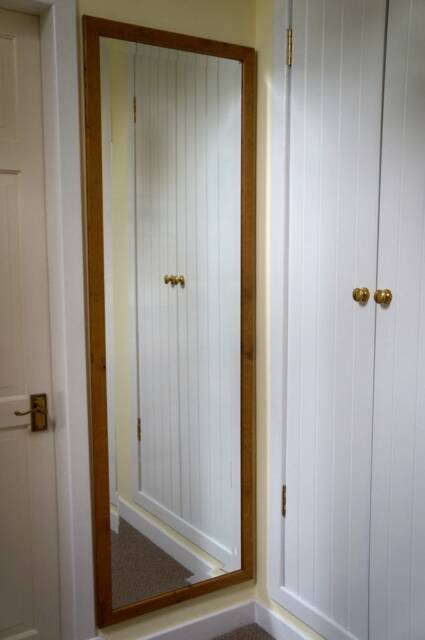 Rectangular Oak Bevelled Mirror - image 1