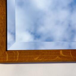 Rectangular Oak Bevelled Mirror - thumbnail 3