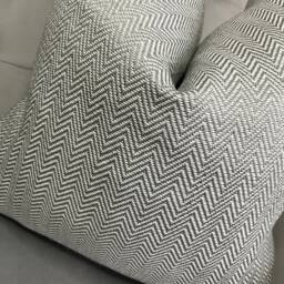 Grey Herringbone Design Cushion Cover, Modern Sofa Pillow Woven Grey Throw Pillow, John Lewis Herringbone - thumbnail 4