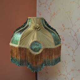 Handmade Green Velvet Lampshade Pleated Retro Fabric Shade Etsy - thumbnail 3