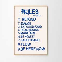 Rules Quote Art Canvas Poster, Trendy Wall Art, Typography Aesthetic Decor, Retro Home Printed Gift - thumbnail 3
