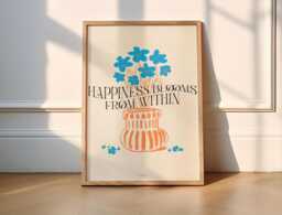 Happiness Blooms From Within Wall Art Print - Floral Dopamine Decor Poster - thumbnail 1