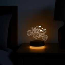 Tiger Shark Monster Truck Led Night Light, Truck, Gift For Kids, Gifts Him, Lights, Bedroom Light - thumbnail 3