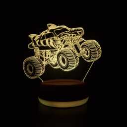 Tiger Shark Monster Truck Led Night Light, Truck, Gift For Kids, Gifts Him, Lights, Bedroom Light - thumbnail 1